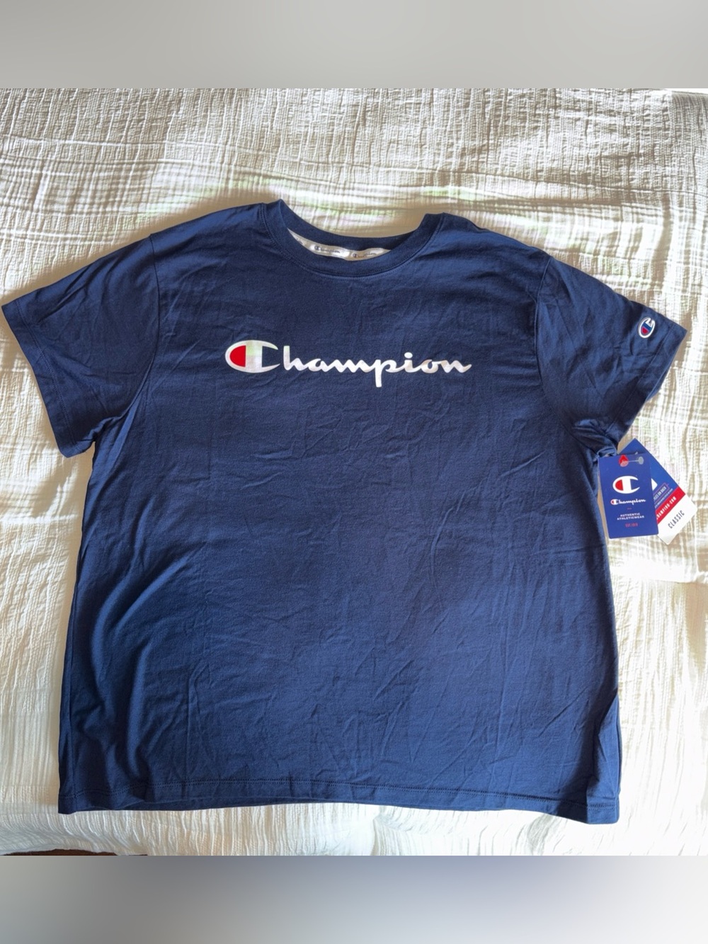 Women’s  Tee CHAMPION Women's Classic Tee w/Graphic XL Athletic Navy GT18HY08113